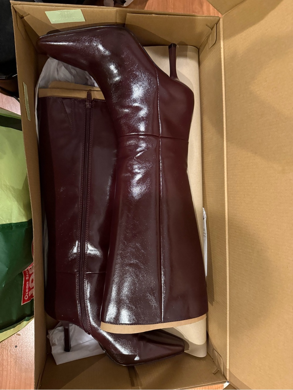 Knee high burgundy boots